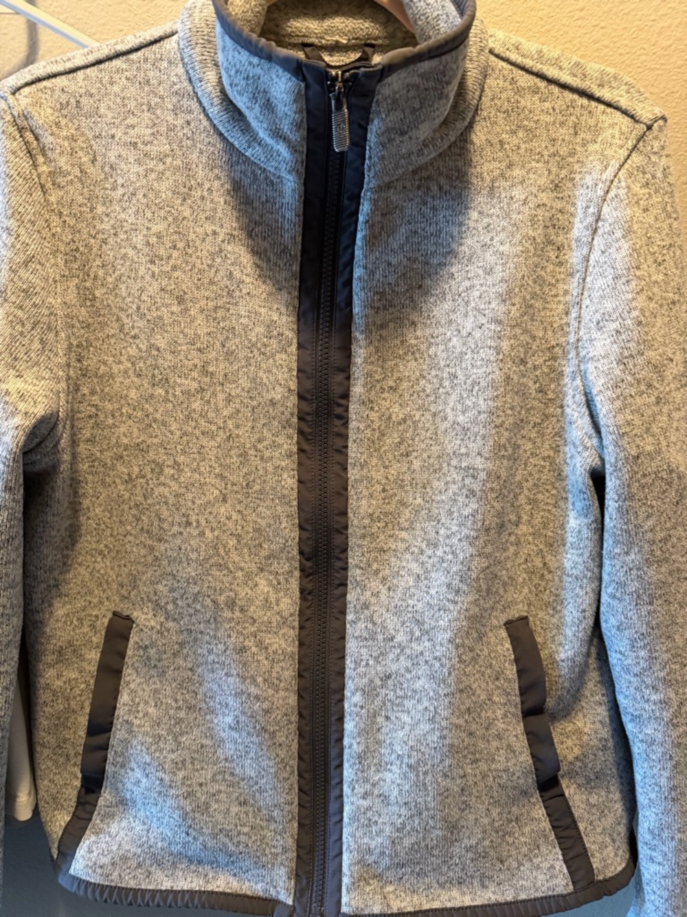 lululemon athletica Gray Lightweight Zip Jacket with Black Trim